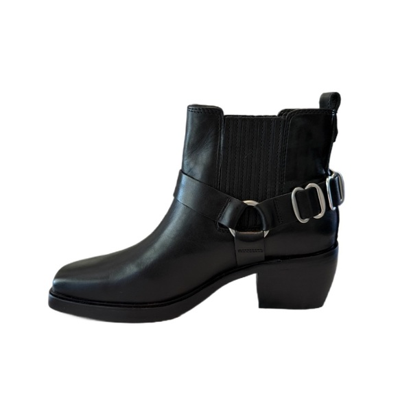 Sam Edelman Black Bellamie Square Toe Ankle Boot Bootie with Hardware - Size 6.5 - Picture 11 of 16